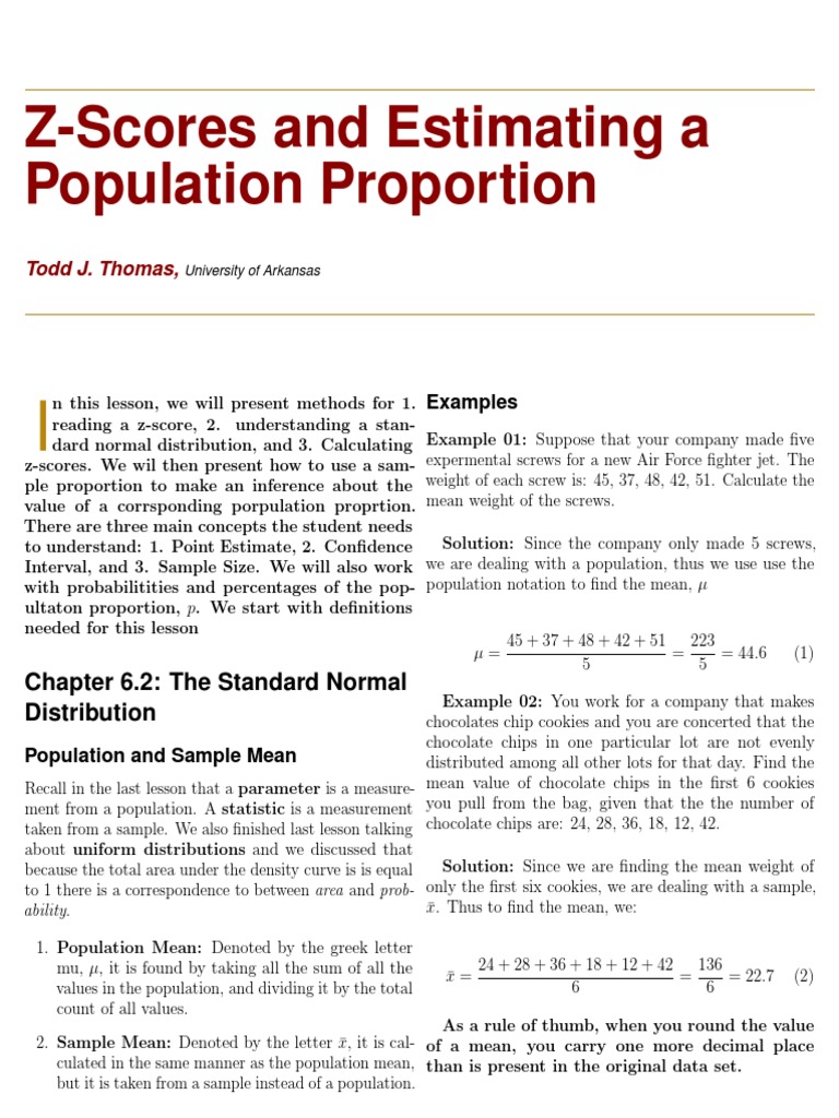 Confidence Intervals and Z-Scores | PDF | Confidence Interval ...
