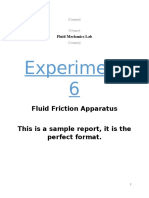 Experiment 6: Fluid Friction Apparatus This Is A Sample Report, It Is The Perfect Format