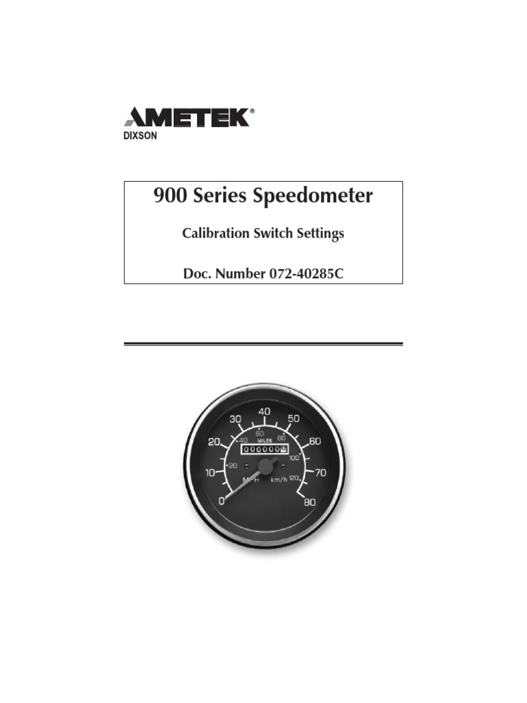 900 Series Speedometer Calibration Switch Settings PDF