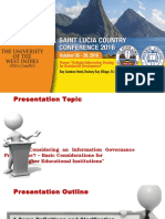 E. Bryan - Considering An Information Governance Programme - Basic Considerations For Higher Educational Institutions (UWI-CC20161028)