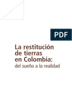 Balance La Restitución de Tierras en Colombia, Unidad de Tierras, 7 de Abril de 2015