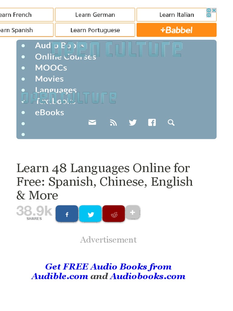 Learn 48 Languages Online For Free - Open Culture | PDF | I Tunes ...
