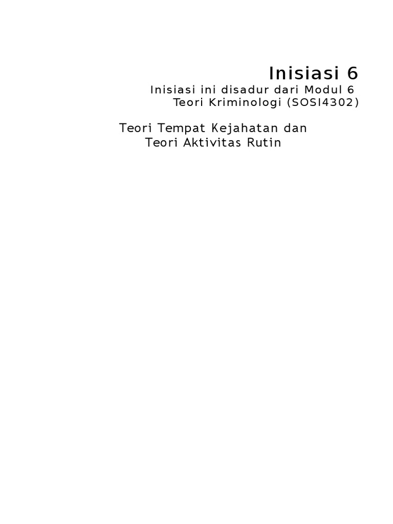 Perbedaan Tingkat Kejahatan Perkotaan-Luar Perkotaan | PDF