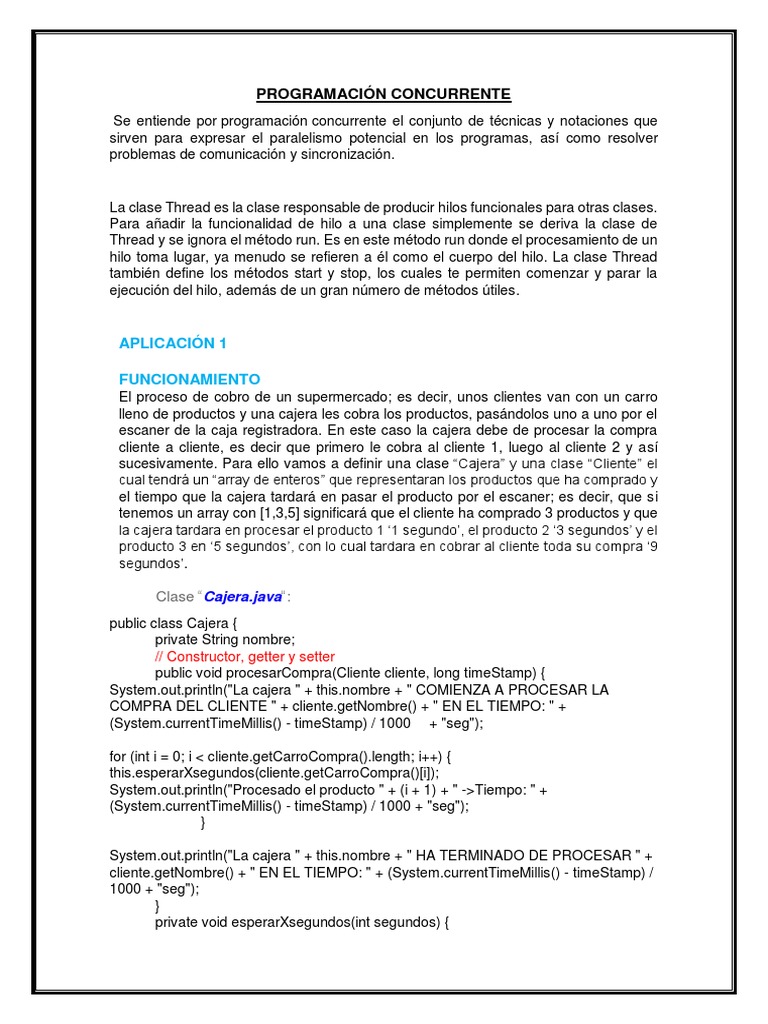 Programación Concurrente en Java | PDF | Hilo (Computación ...