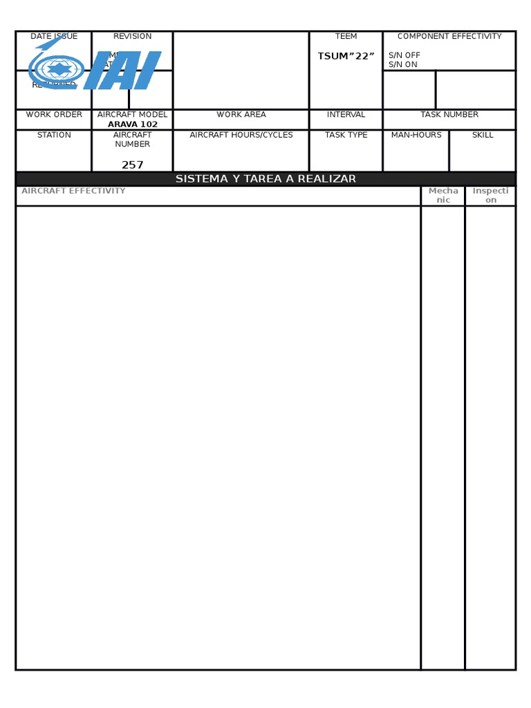Aircraft Maintenance Task Card Example | PDF | Business