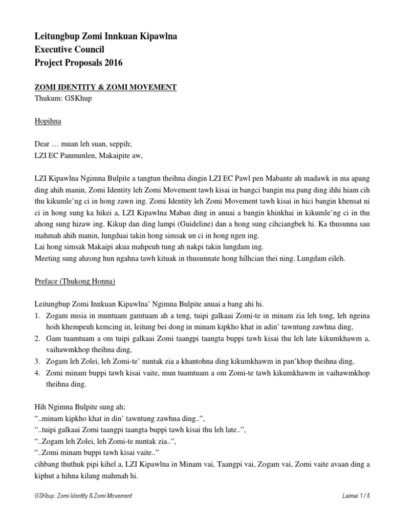 Zomi Identity & Zomi Movement | PDF