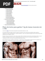 Plano de Treino Para Ganhar 5 Kg de Massa Muscular Em 1 Mês