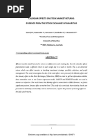 Calendar Effects On Stock Market Returns: Evidence From The Stock Exchange of Mauritius