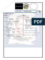 EXAMEN I TRIMESTRE ARIMÉTICA 1°