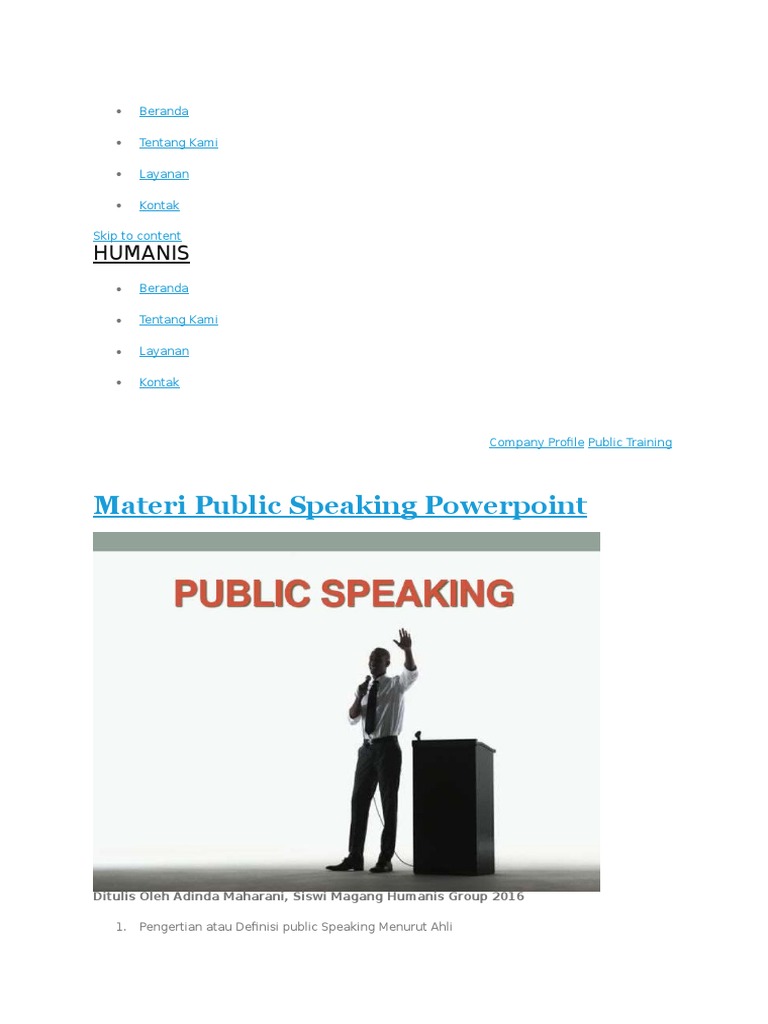 Publik Speaking Pdf