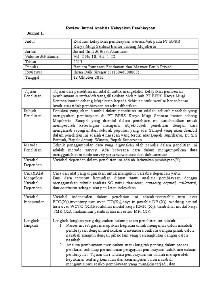 Contoh Analisis Jurnal Ekonomi 2021 E Jurnal