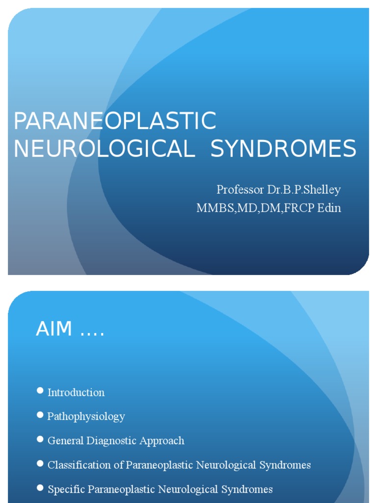 Paraneoplastic Neurological Syndromes Overview | PDF | Peripheral ...