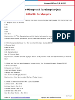 2016 Rio Olympics & Paralympics Questions & Answer PDF by AffairsCloud