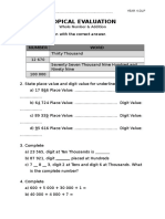 Year 4-Topical Evaluation (Whole Number & Addition)