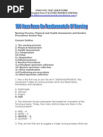 100 Item Exam On Fundamentals of Nursing