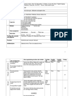 Description of Class Teaching Unit Recent Work Type of Lesson Sources Aims and Objectives Short Term Long Term