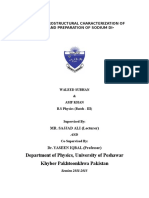 Department of Physics, University of Peshawar Khyber Pakhtoonkhwa Pakistan