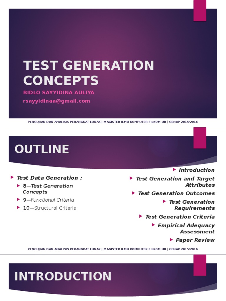Test Data Generation Concepts in Software Testing | PDF