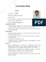 Curriculum Vitae: Personal Information