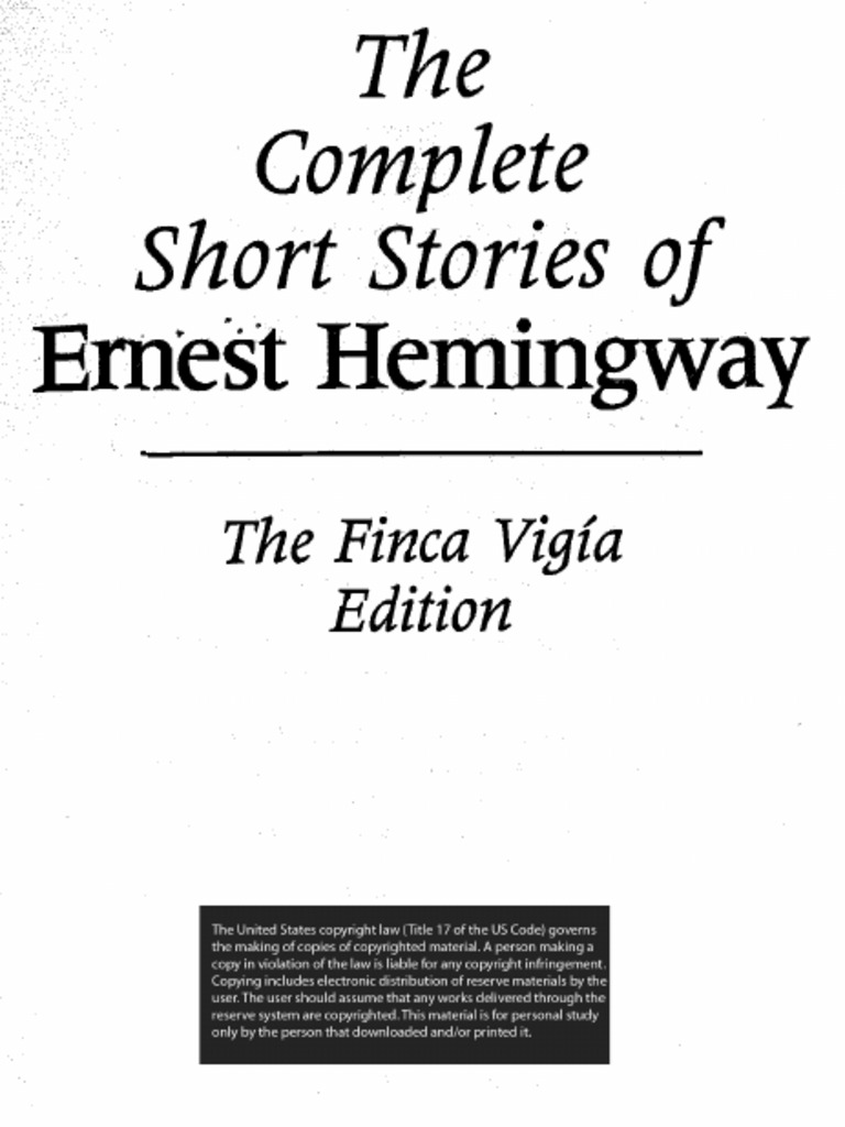Ernest Hemingway Indian Camp PDF PDF