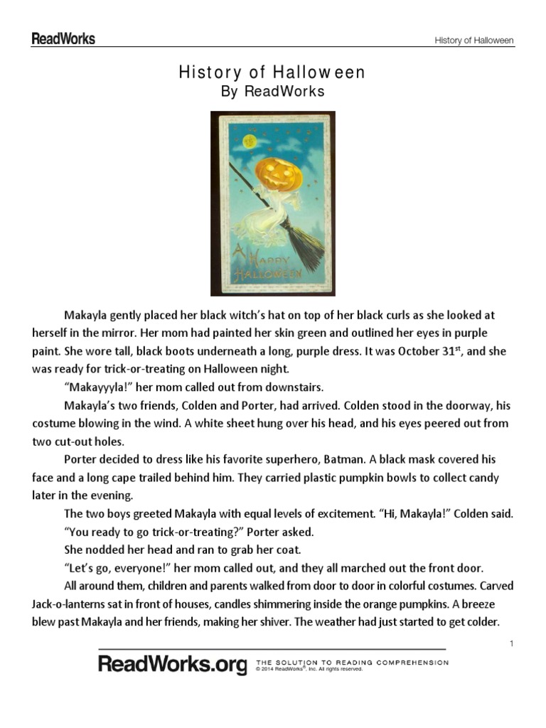 History of Halloween by Readworks Download Free PDF Halloween