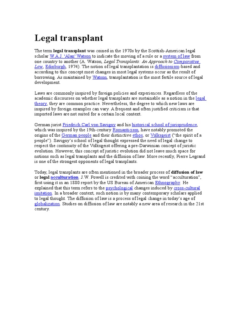 Legal Transplant | PDF