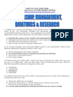 Leadership, Management, Bioethics Research