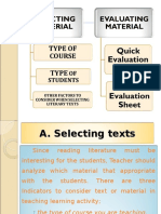 Selecting and Evaluating Materials in Literary Text