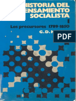 G.D.H. Cole, Historia Del Pensamiento Socialista. Vol. I. Los Precursores 1789-1850