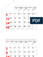 CALENDAR Dates Format