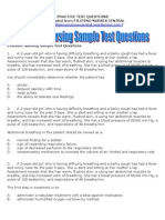 Pediatric Nursing Sample Test Questions