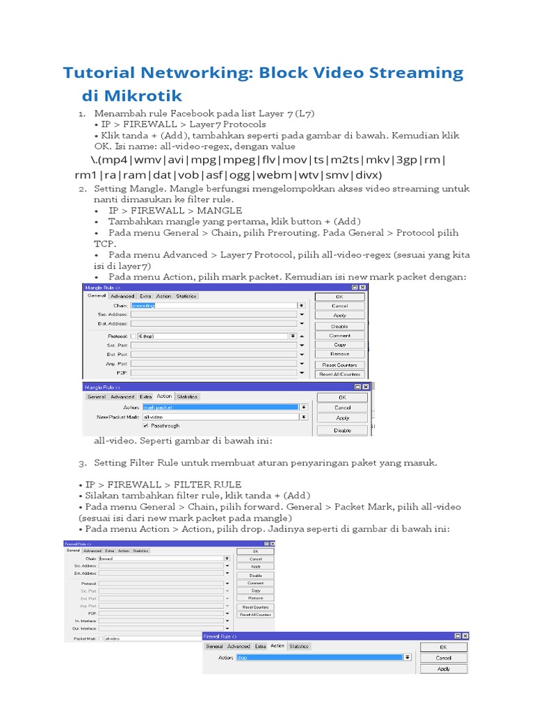 Blokir Streaming Video di Mikrotik | PDF | Komputer