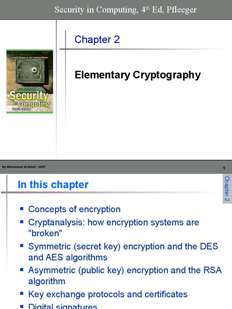 Chapter 2 - Elementary Cryptography.ppt | Cryptography | Cipher