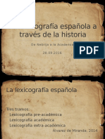 La Lexicografía Española A Través de La Historia