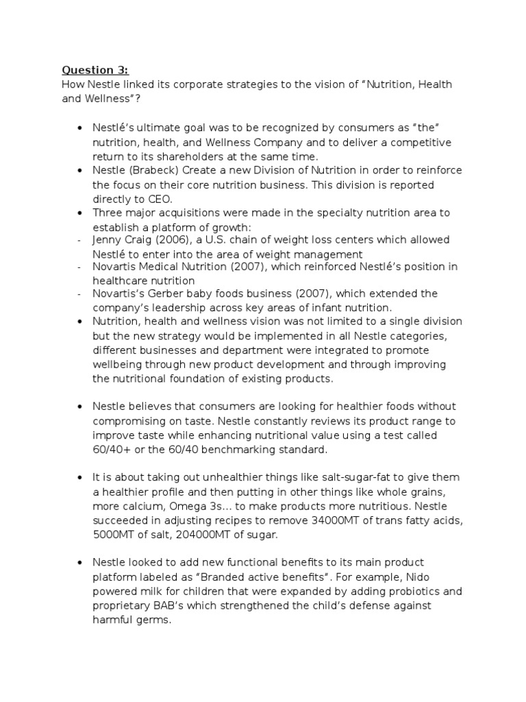 Nestle Case Study | PDF | Nestlé | Nutrition