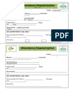 Attendance Regularization Form