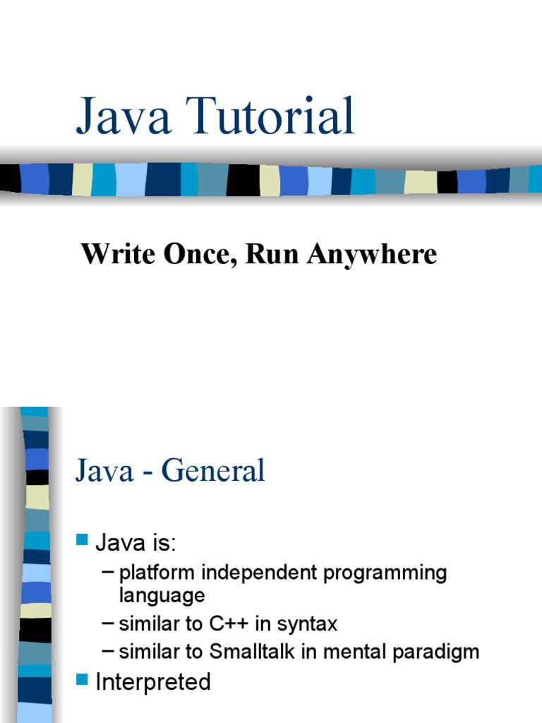 Java Tutorial: Write Once, Run Anywhere | PDF | Java (Programming ...