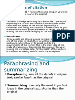 Paraphrasing, Summarizing & Quotation - 2