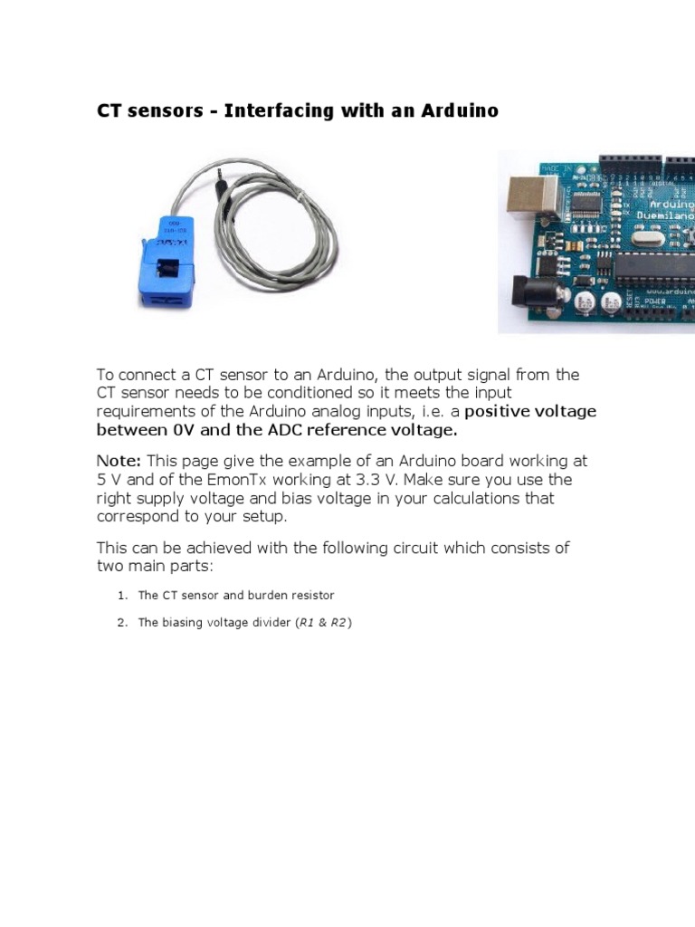 CT Sensors Resistor Voltage