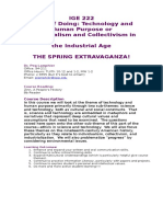 IGE 222 Ways of Doing: Technology and Human Purpose or Individualism and Collectivism in The Industrial Age The Spring Extravaganza!