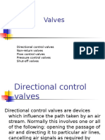 Valves: Directional Control Valves Non-Return Valves Flow Control Valves Pressure Control Valves Shut-Off Valves