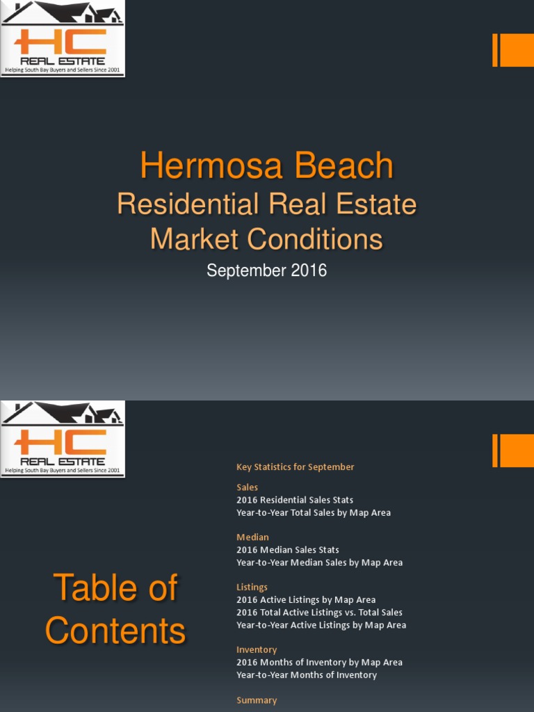 Hermosa Beach Real Estate Market Conditions September 2016 PDF Investing Business