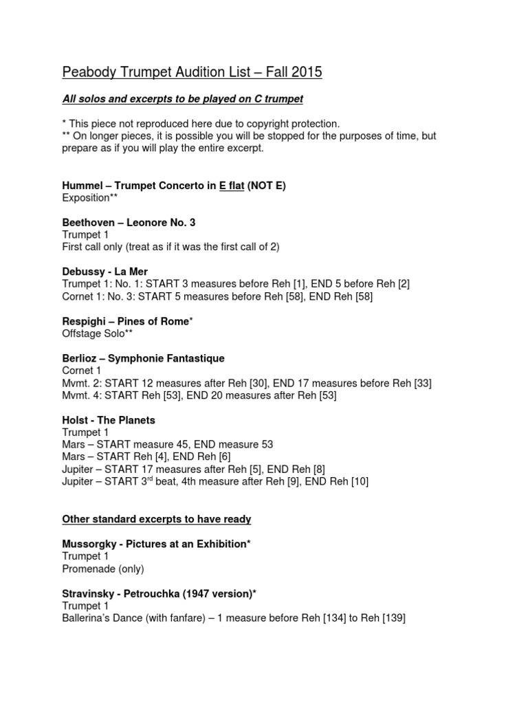 Trumpet Excerpts PDF