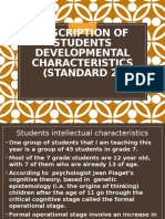 ra description of students developmental characteristics   standard 2 