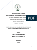 Recursos Didácticos en La Enseñanza Aprendizaje Significativo Del Área de Estudios Sociales PDF
