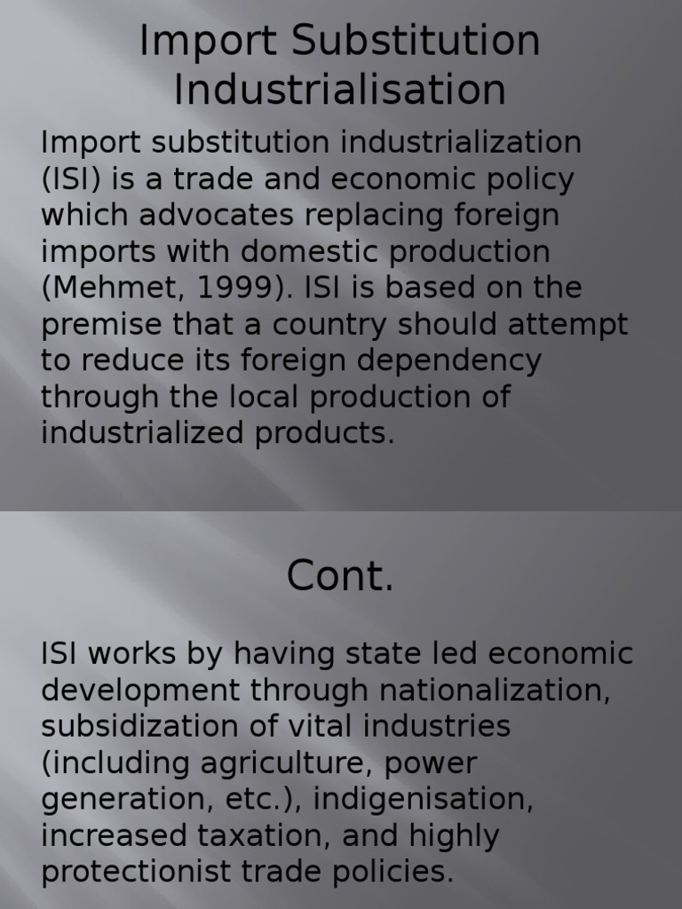 Import Substitution Industrialization Explained | PDF | Protectionism ...