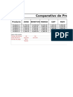 Comparacion de Precios en Excel