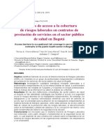 Barreras de Acceso A La Cobertura de Riesgos Laborales en Contratos de Prestación de Servicios en El Sector Público de Salud en Bogotá