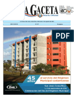 Diario Oficial de Costa Rica 31 - 08 - 2016