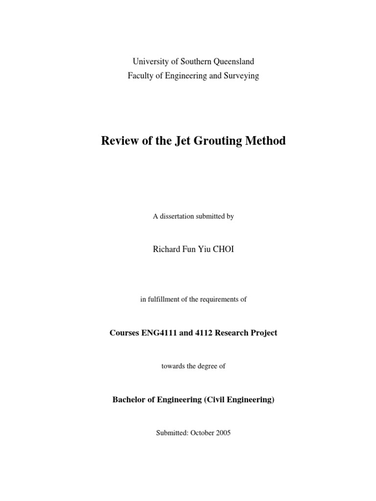 Review of The Jet Grouting Method Dissertation PDF | PDF | Cement ...